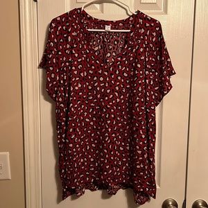 Old Navy Leopard Print Short Sleeve Flowy Blouse
